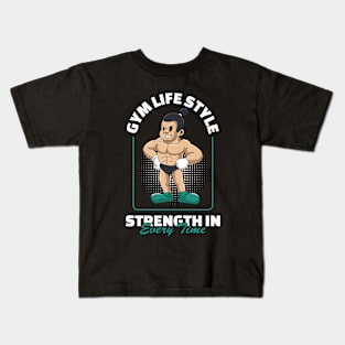 Gym Life Style Mascot Kids T-Shirt